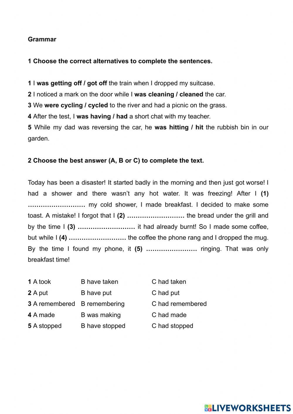 Past Simple - Continuous - Perfect