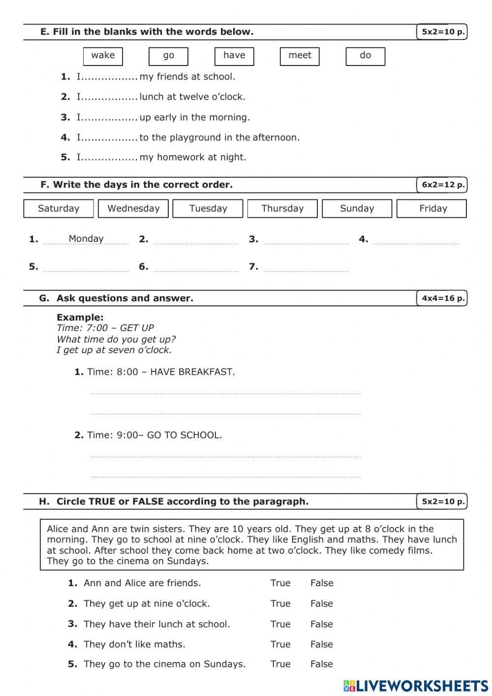 4th Grade Exam