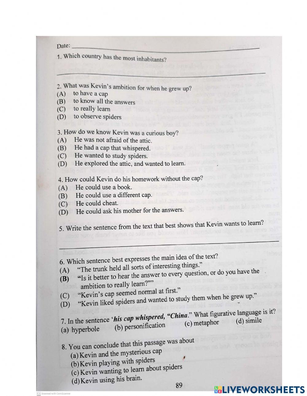 Kevin's Cap (Listening Comp)