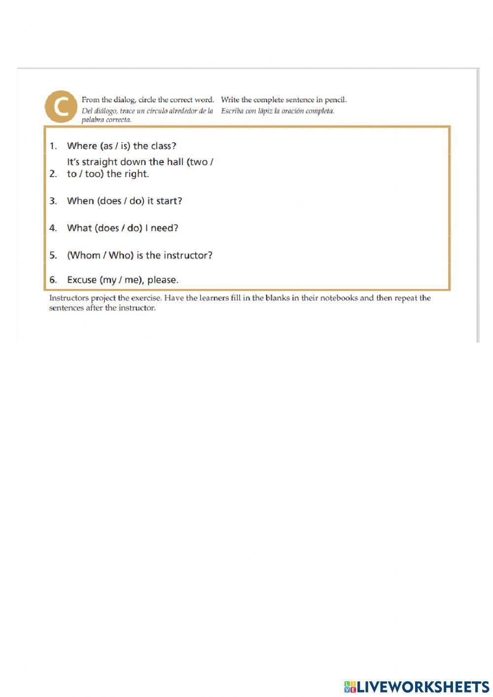 Directions inside a building