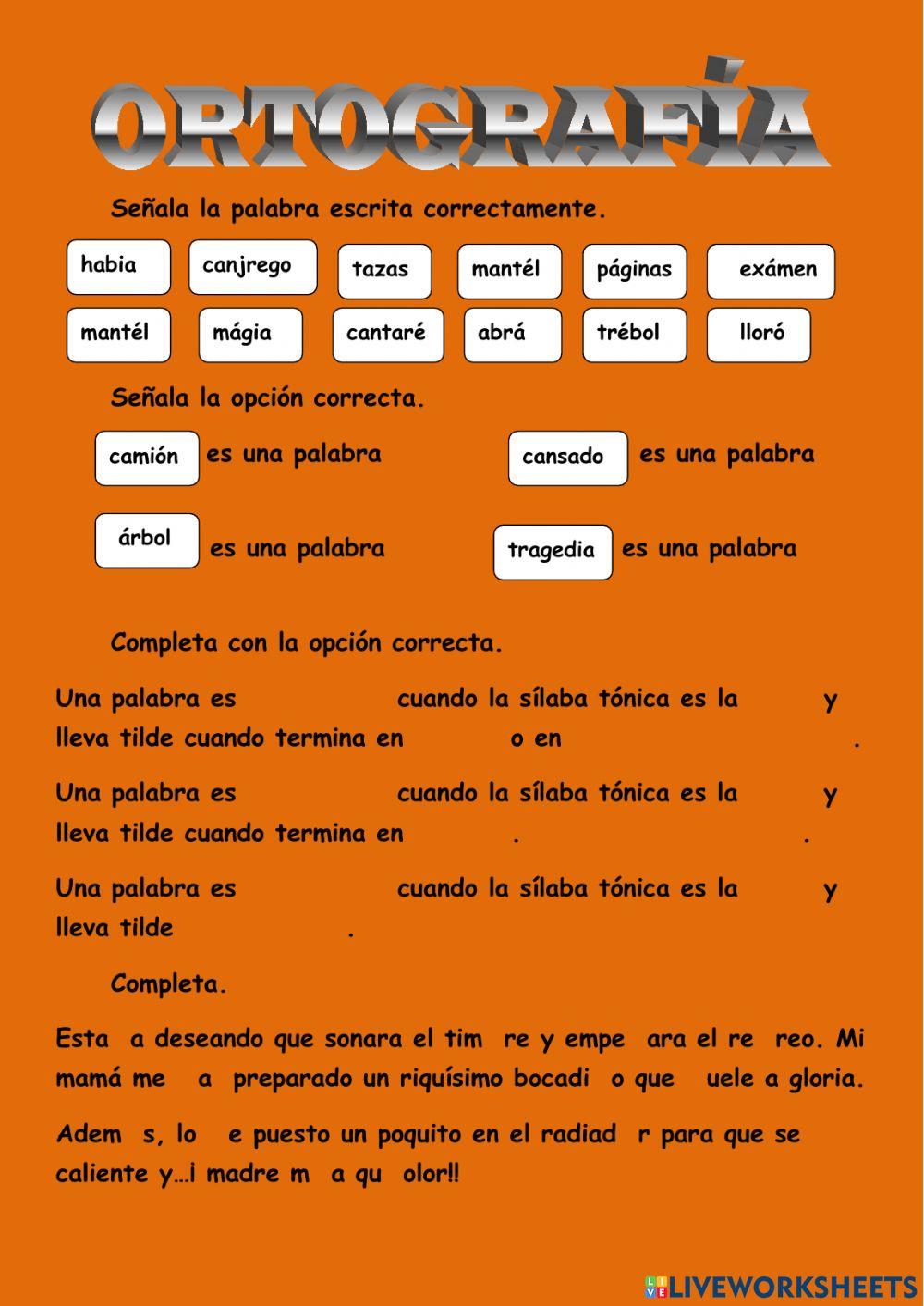 Repaso de ortografía