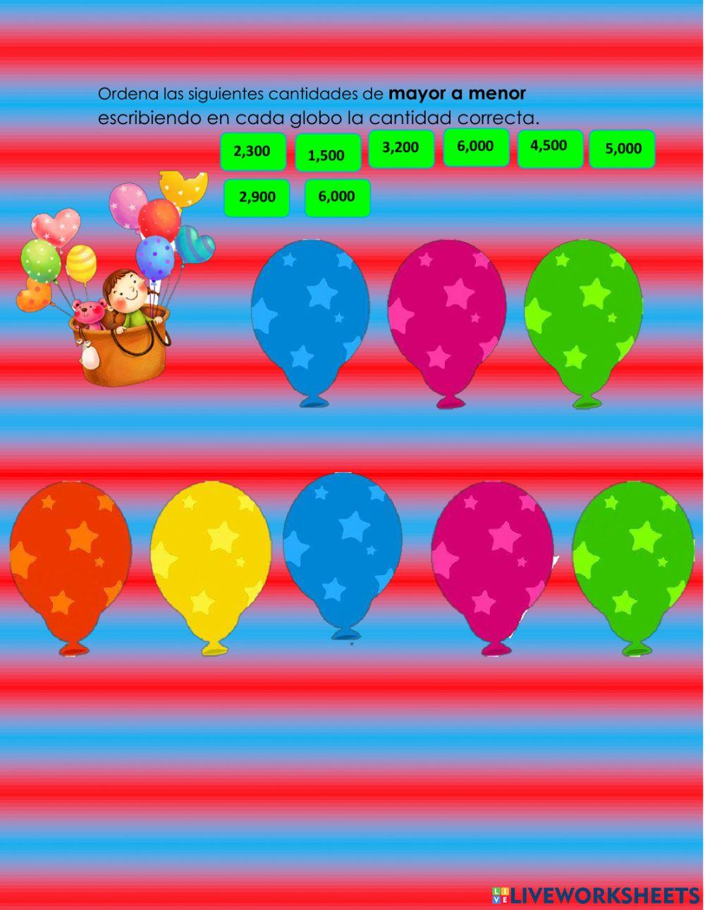 Orden de Cantidades Numéricas 2