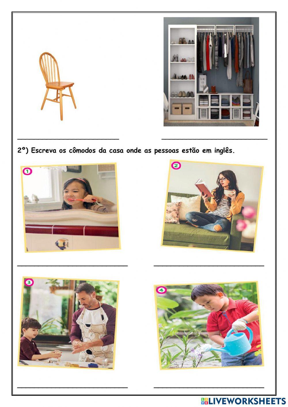 Atividade escrita e auditiva de Inglês de 24-03-2021