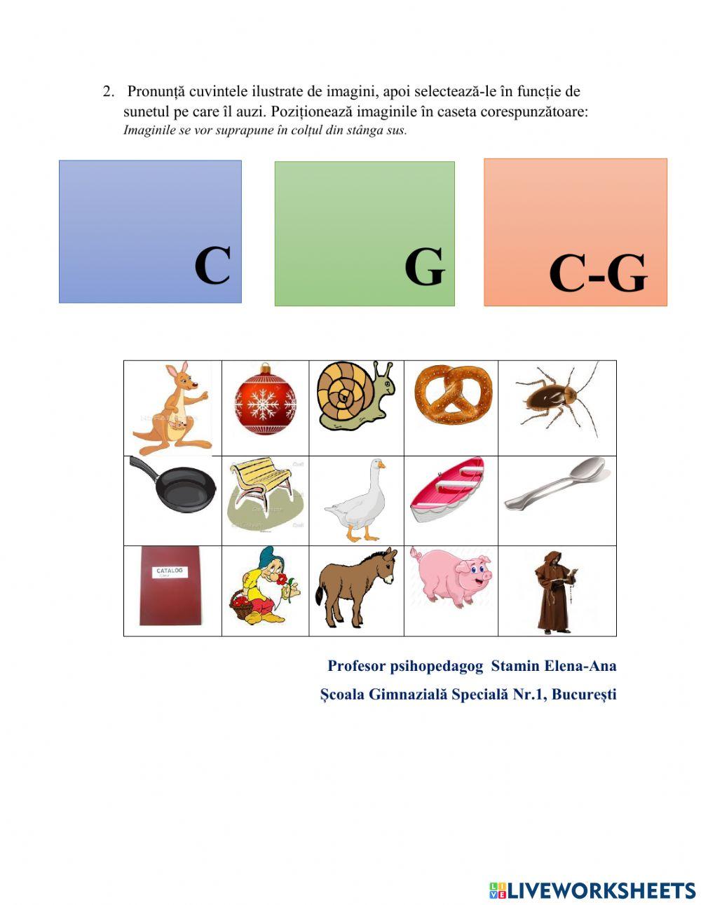 Diferențierea sunetelor C-G