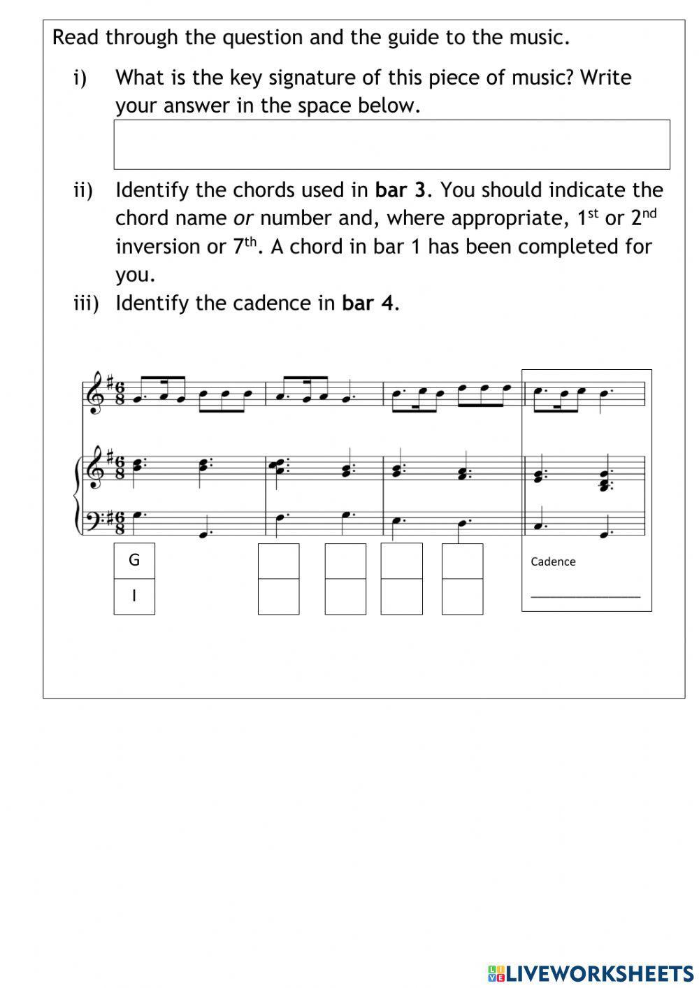 AH Music Identify Chords and Cadences 3