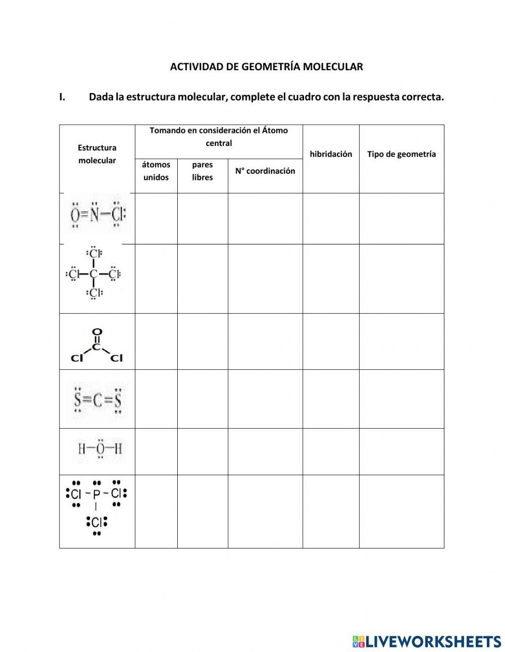 Geometría molec… | Free Interactive Worksheets | 6500157, image size:1000x1291