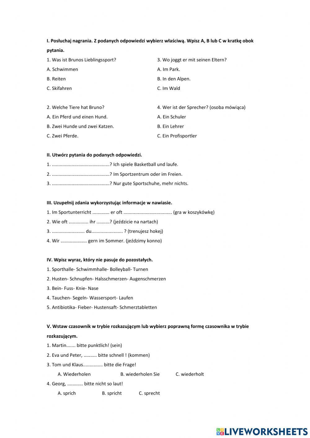 Test Das ist Deutsch 8 Kapitel 3