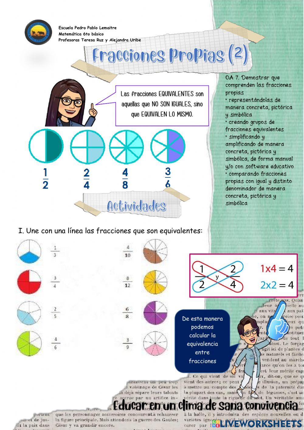 6to- FRACCIONES EQUIVALENTES