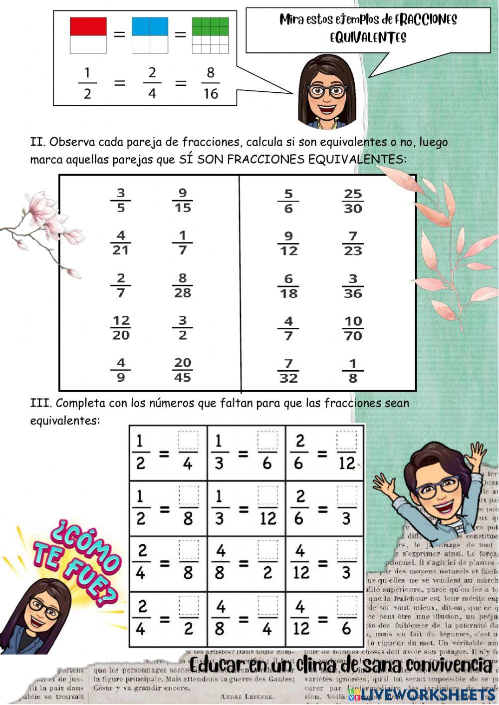 6to- FRACCIONES EQUIVALENTES