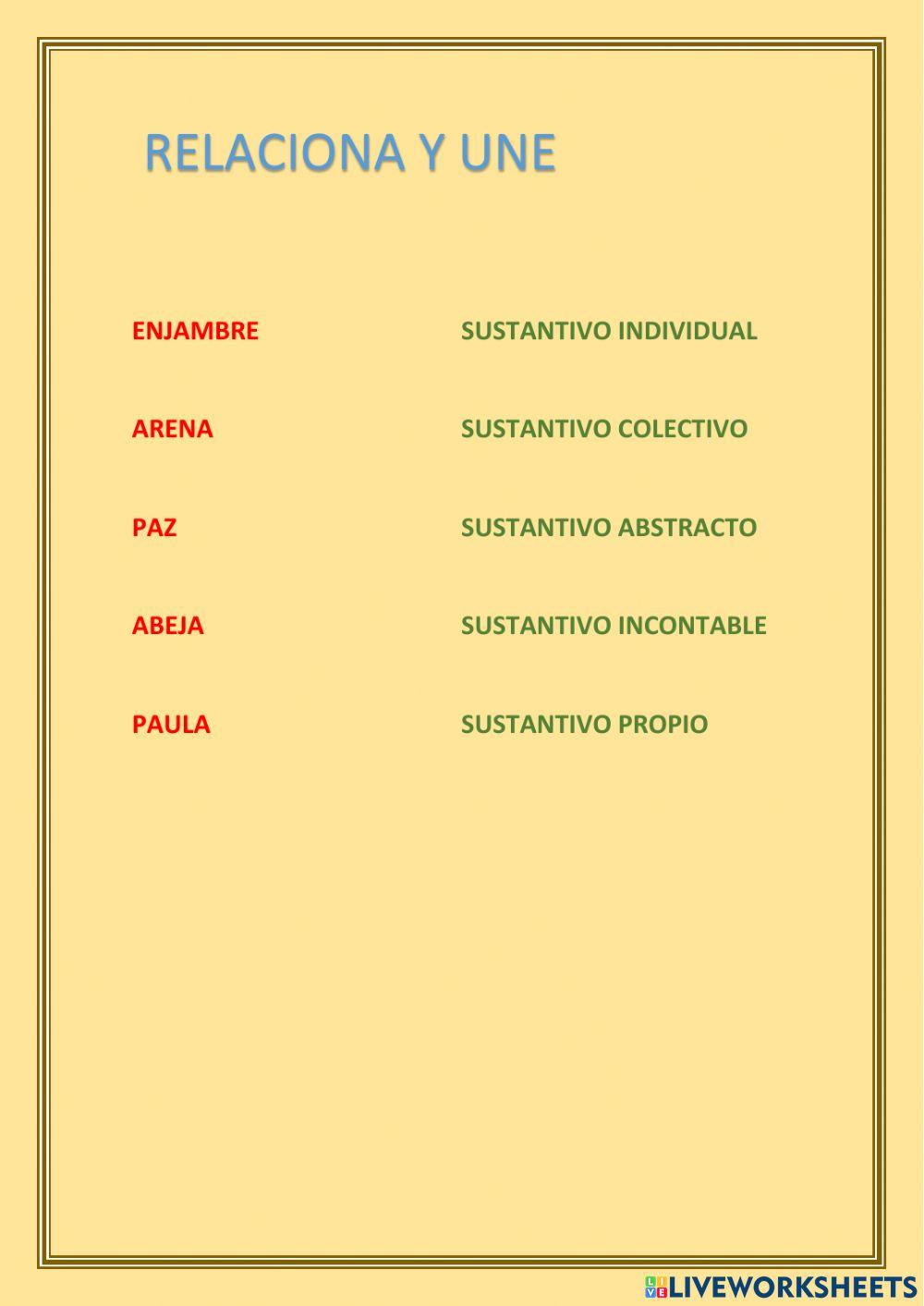 Tipos de sustantivos
