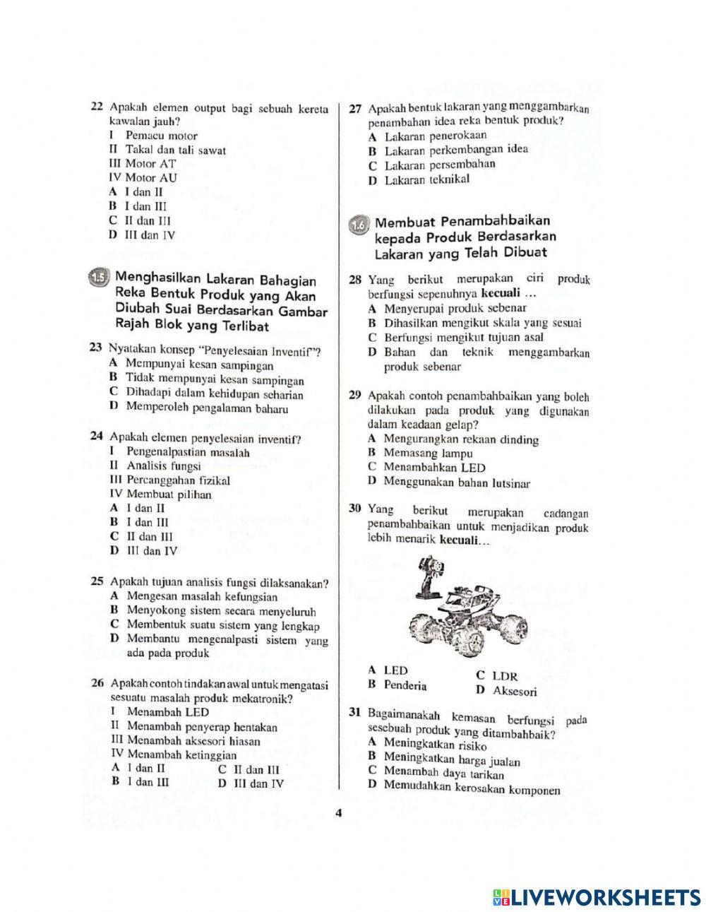 Reka bentuk dan teknologi Bahagian A