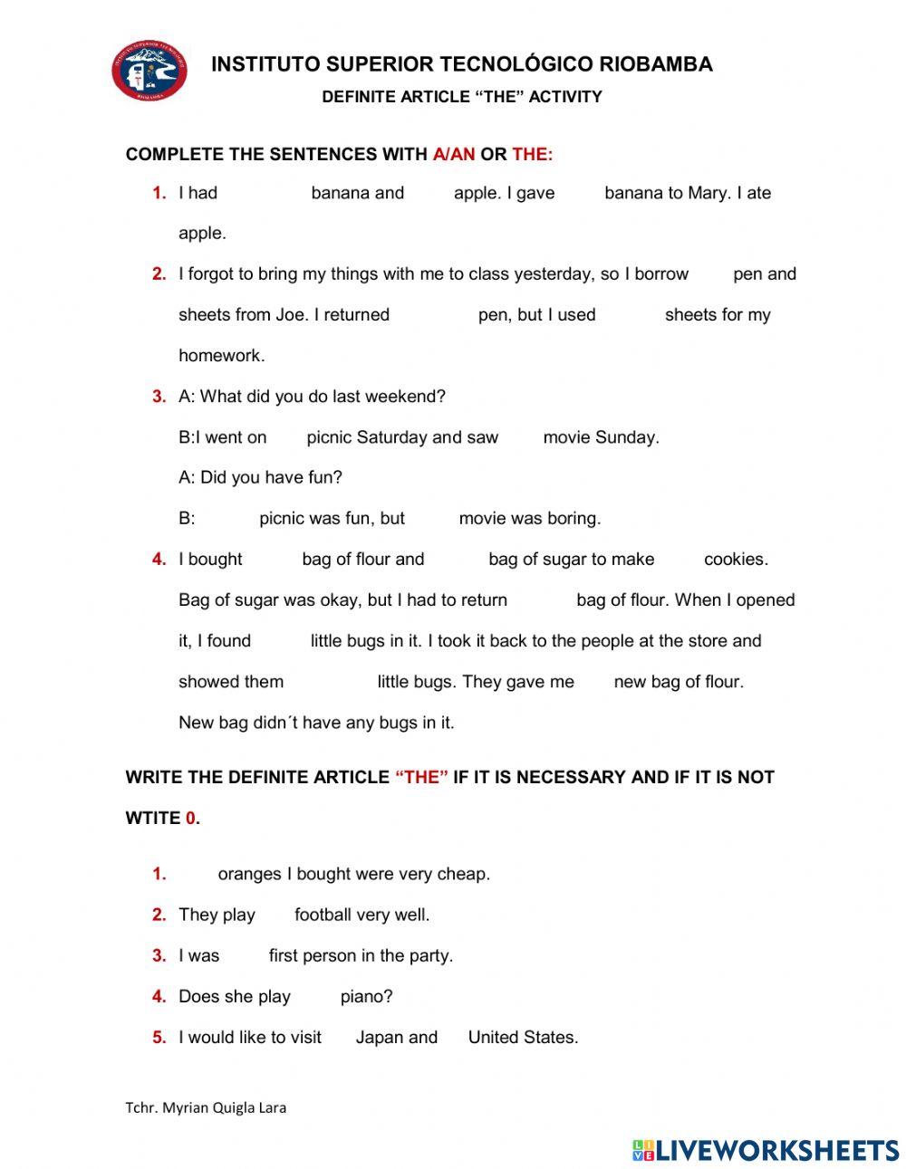 Definite article -the-