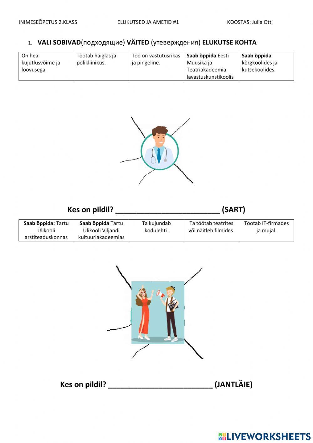 Elukutsed ja ametid -1