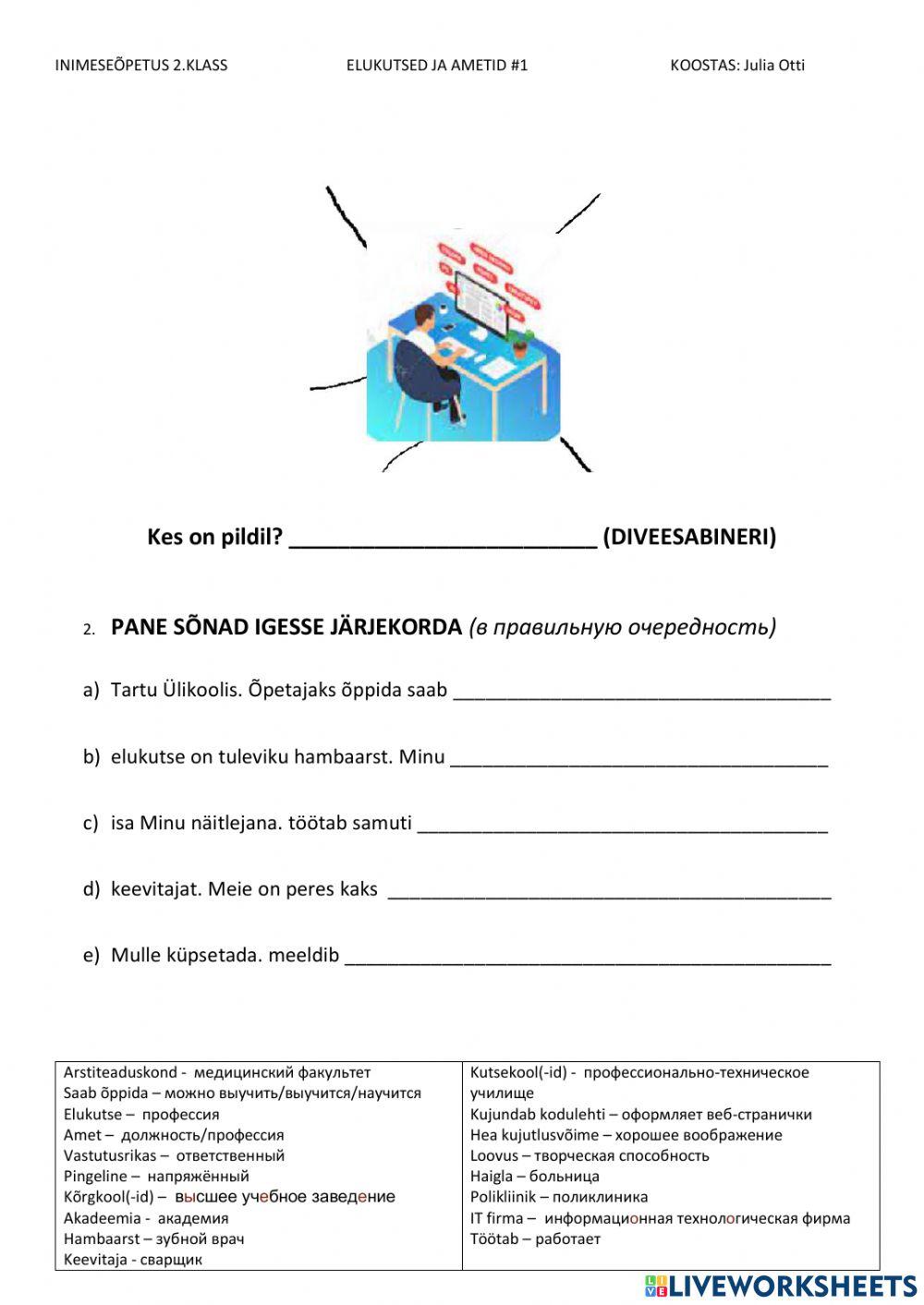 Elukutsed ja ametid -1