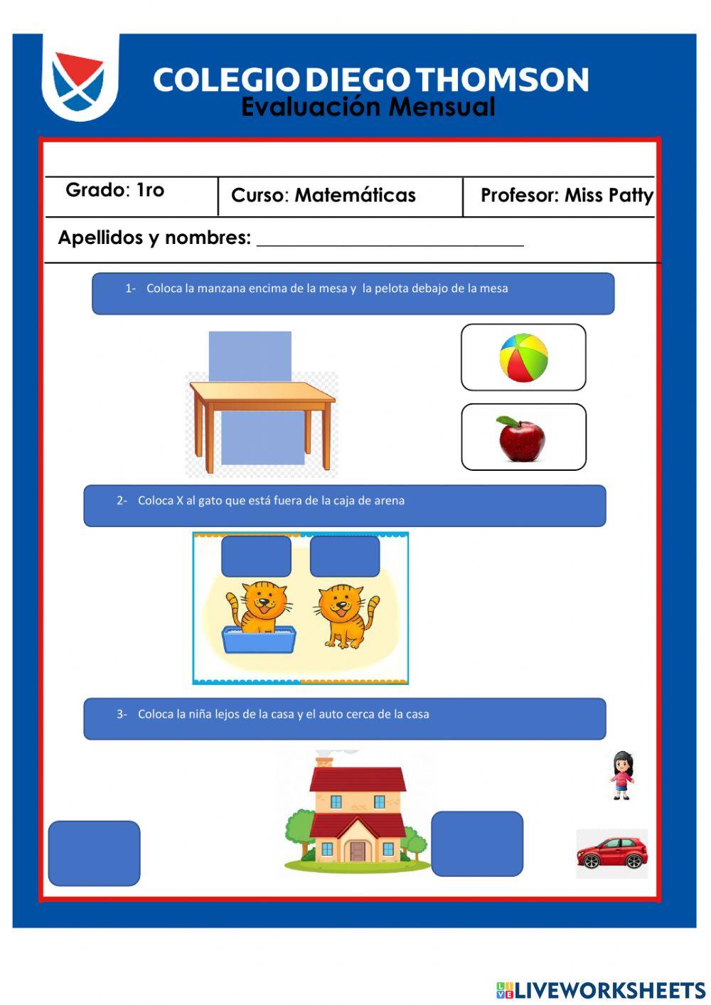 Evaluación de matemáticas
