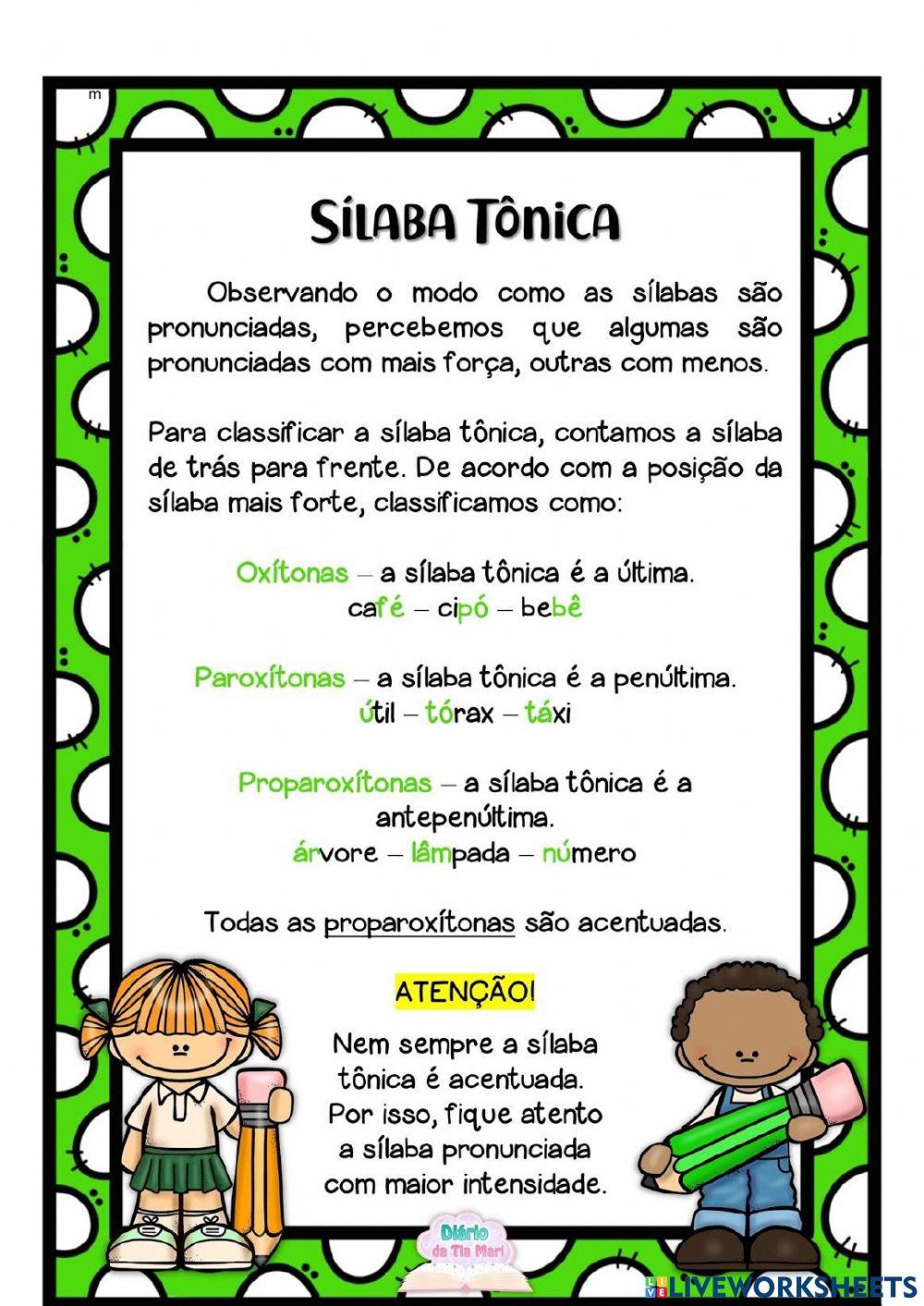 Tonicidade e Classificação Tônica