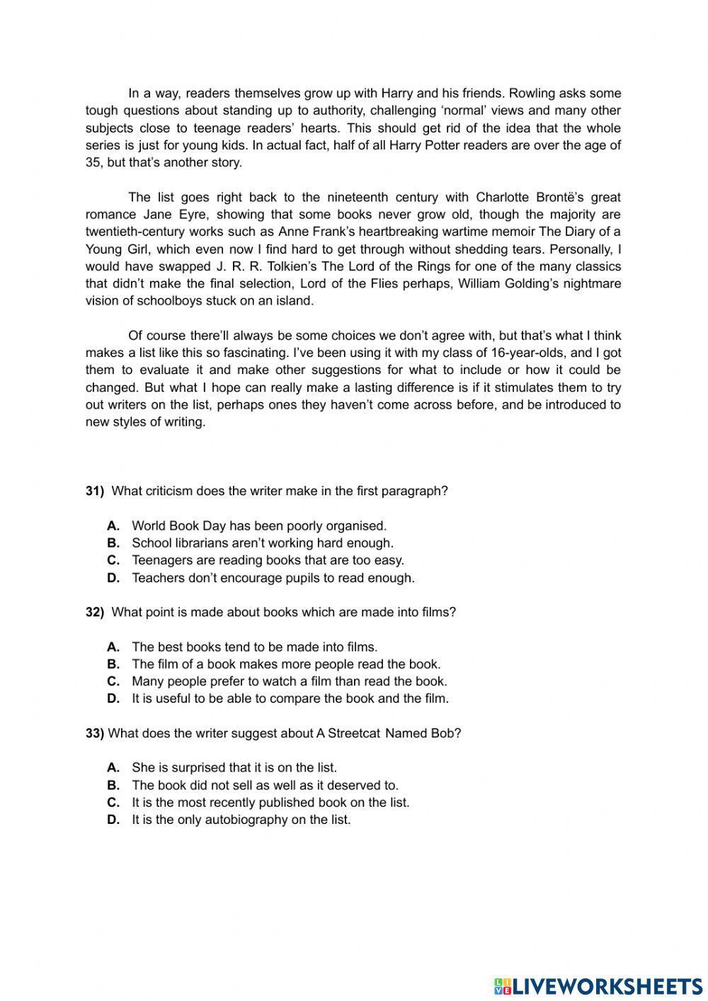Mock 1 - reading (first for schools trainer 2)