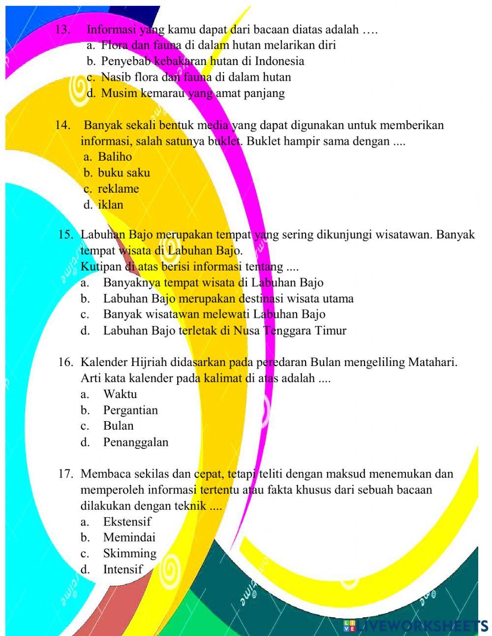 Latihan Bahasa Indonesia