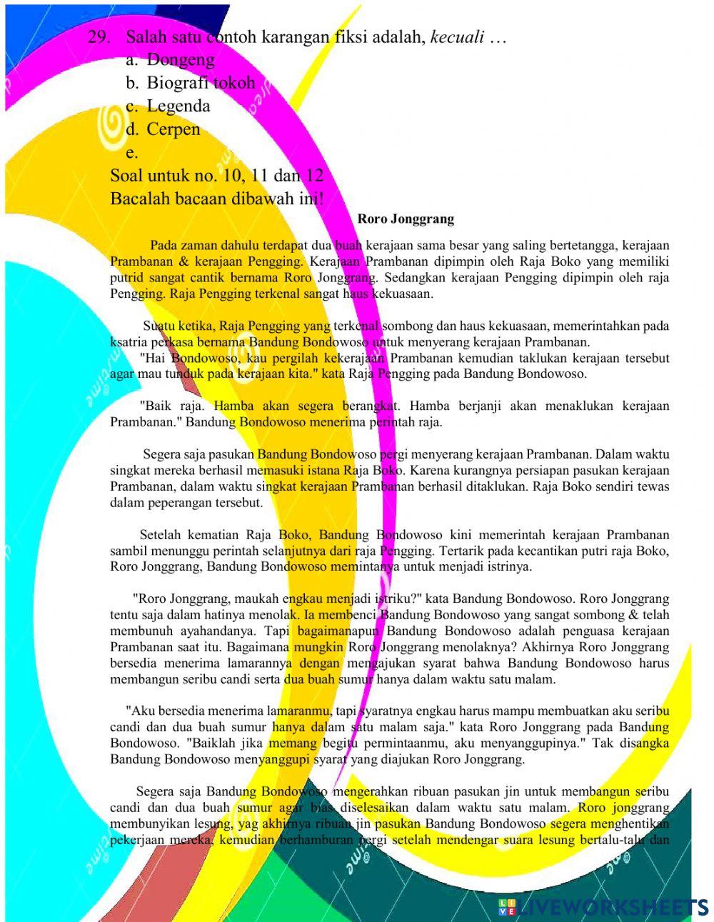 Latihan Bahasa Indonesia