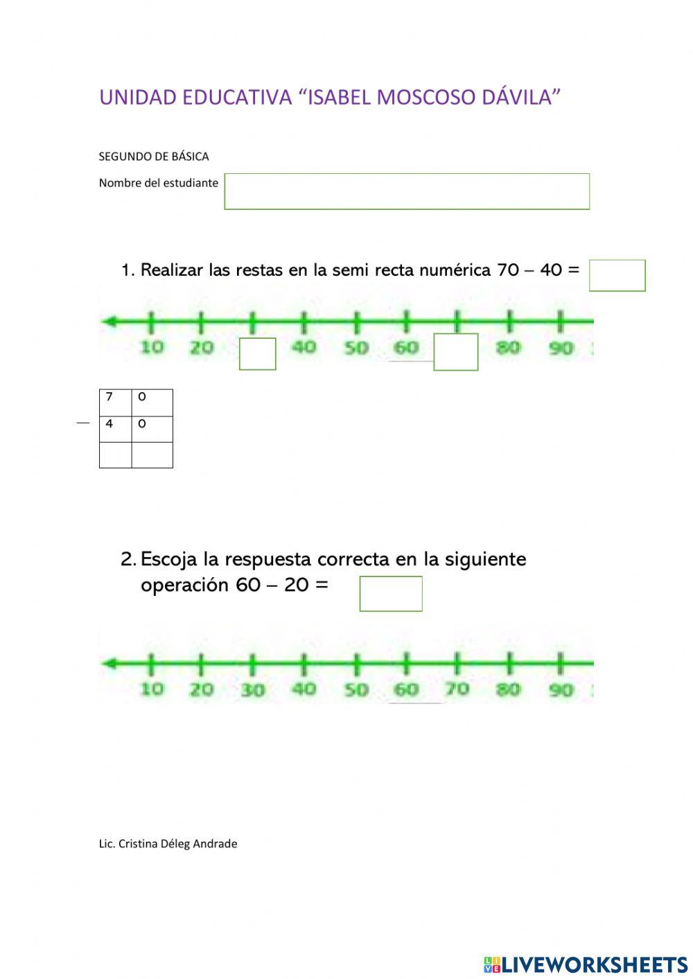 Resta de decenas puras
