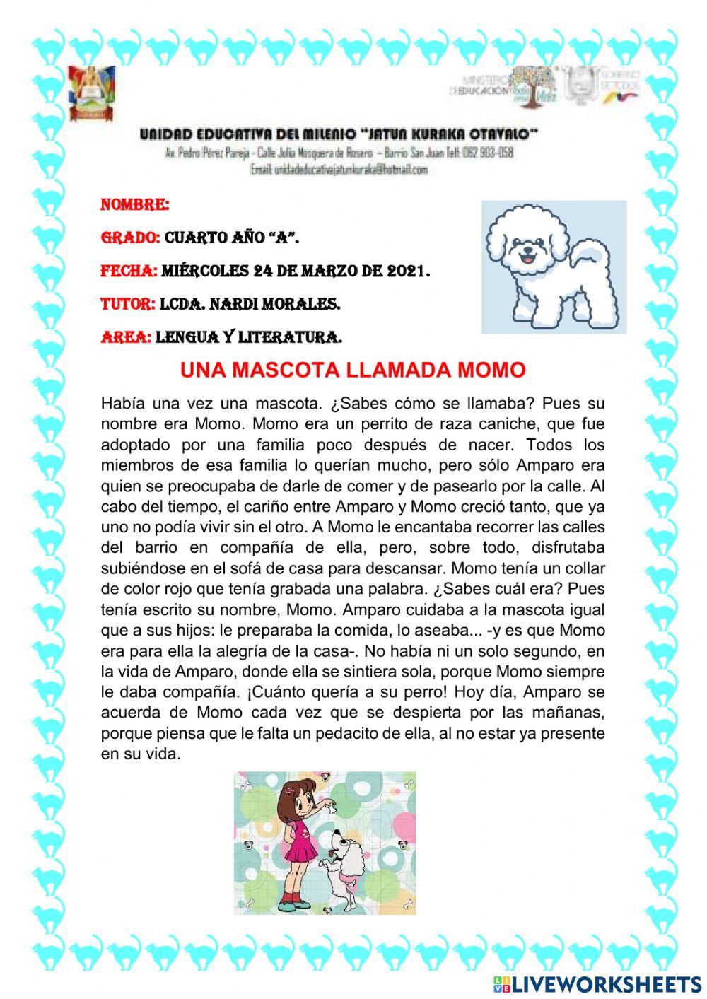 Una mascota llamada momo