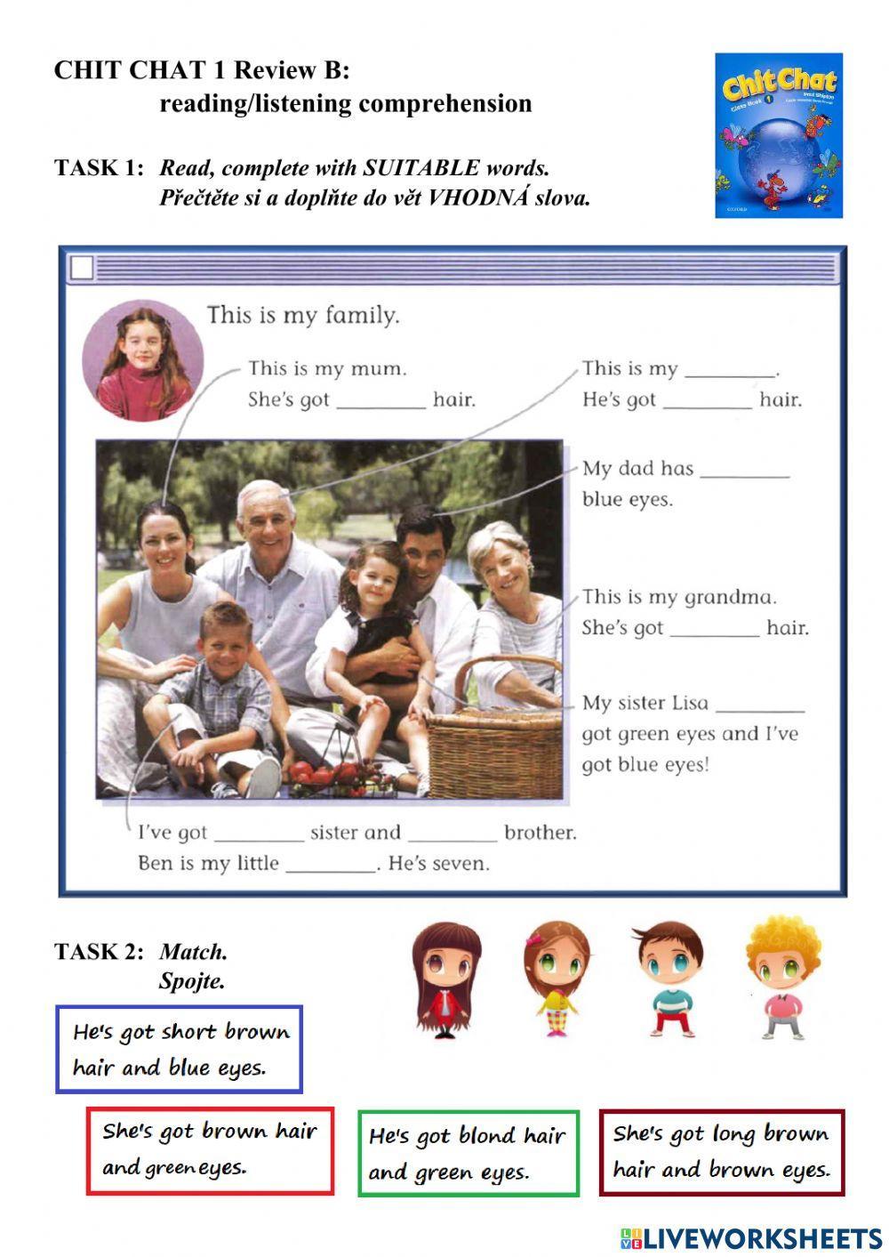 Chit Chat 1 Review B - Family- Describing people