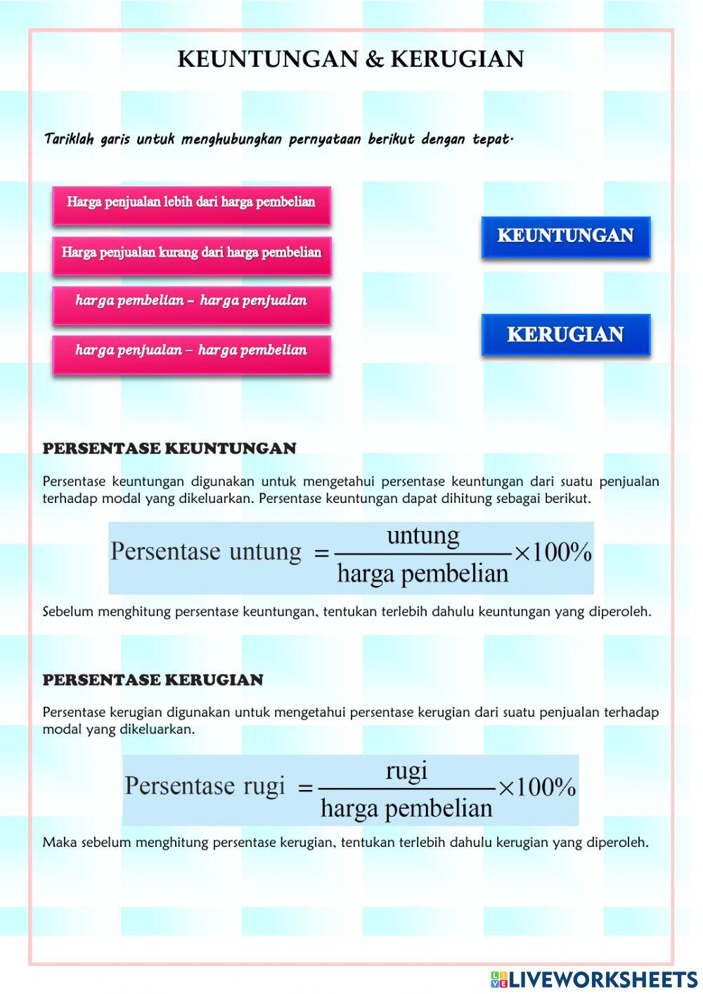 Latihan Keuntungan Kerugian