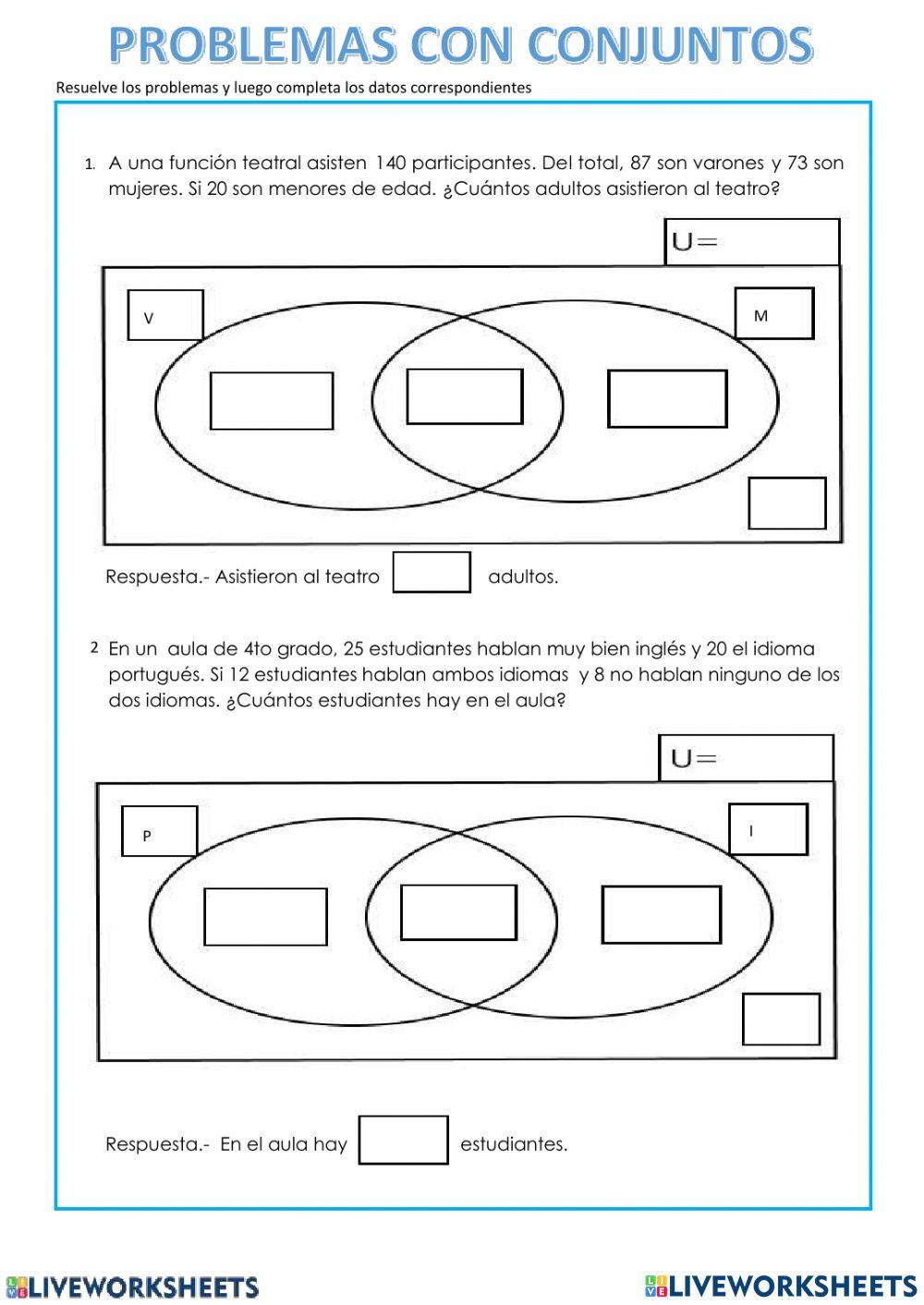 Problemas con conjuntos