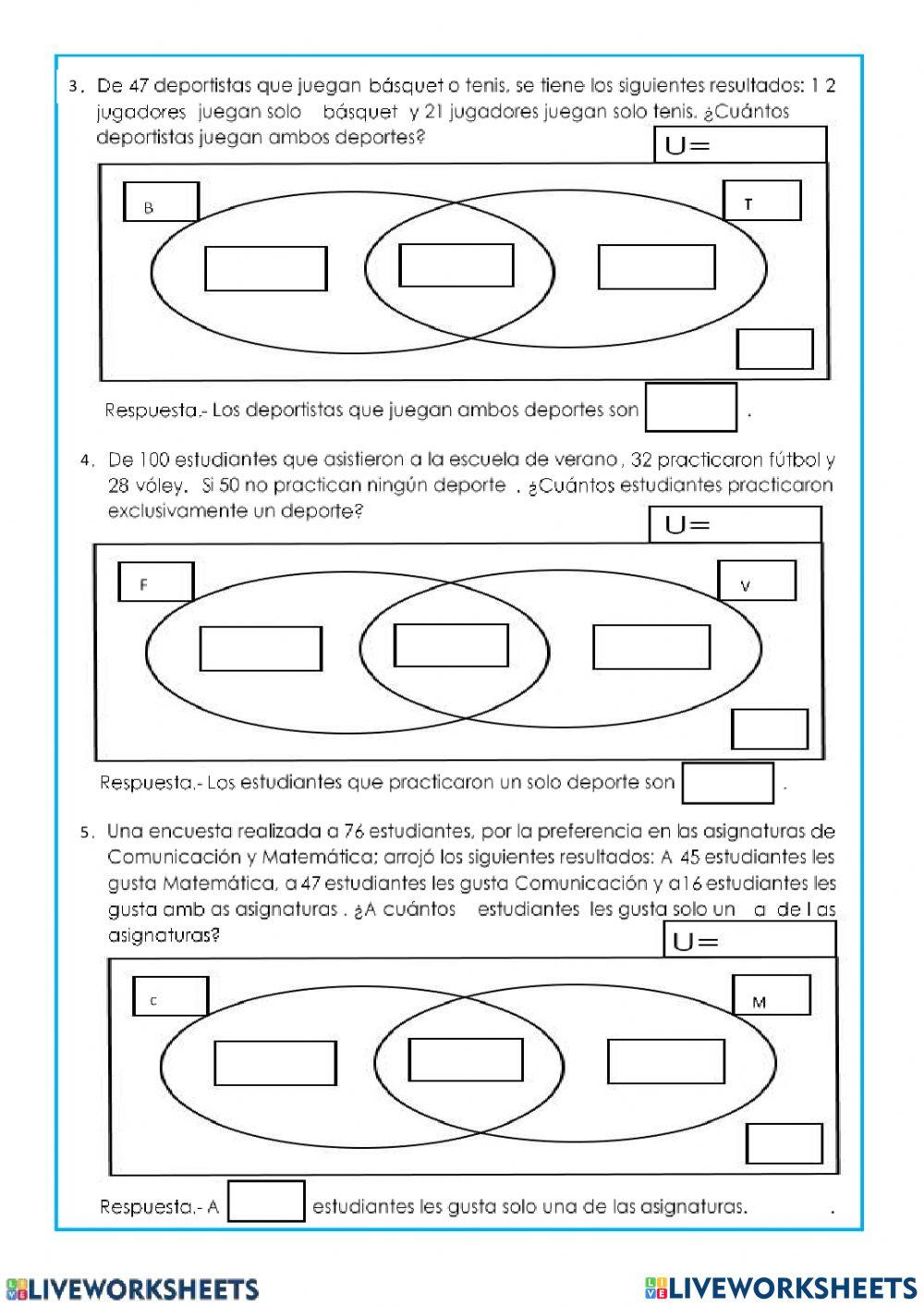 Problemas con conjuntos
