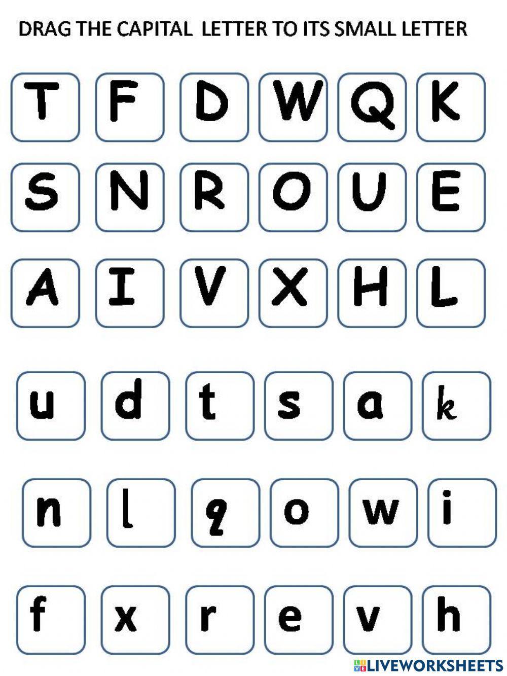 Drag big letters to small letters