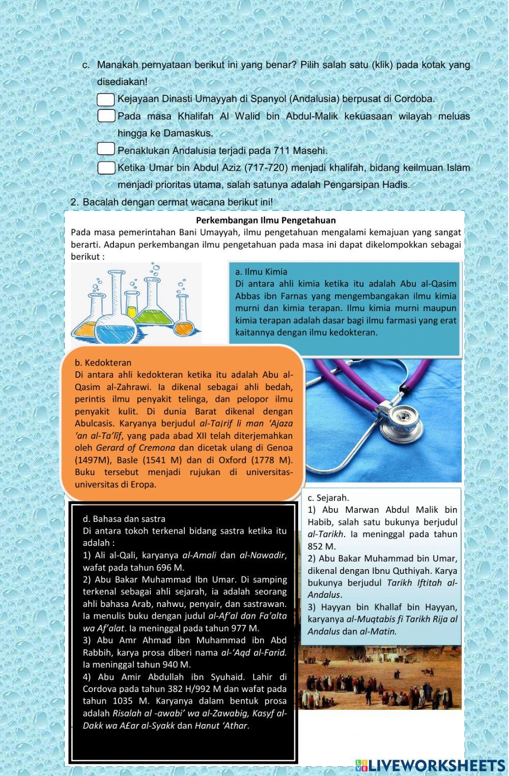 LKPD K8 KD 3.11  Memahami sejarah pertumbuhan ilmu pengetahuan masa Bani Umayah