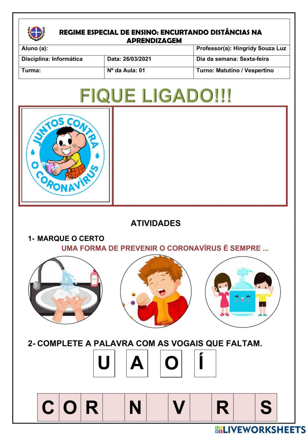 Todos contra o coronavírus 1º e 2º ano