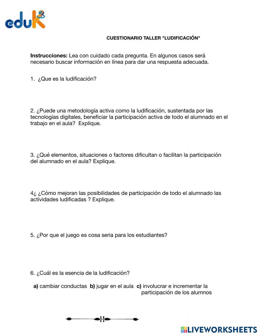 Examen ludificación