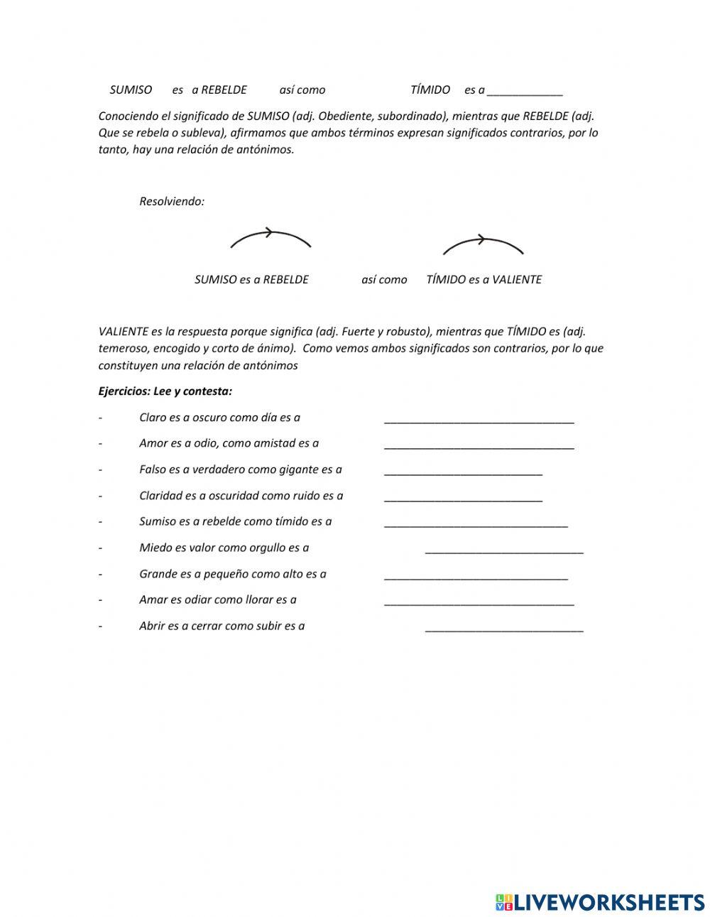 analogía sinonimia- antonimia