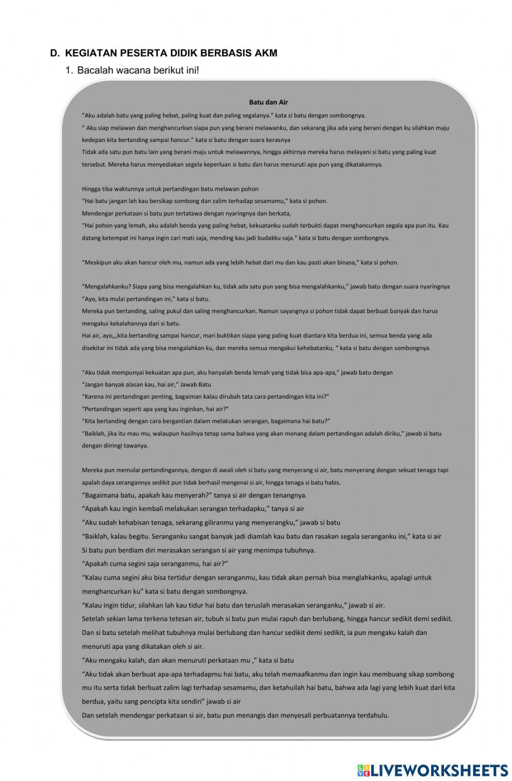 Lkpd k8 KD 3.1 Q.S Al isra' : 27 dan Q.S al furqan:63 tentang rendah hati hemat dan sederhana