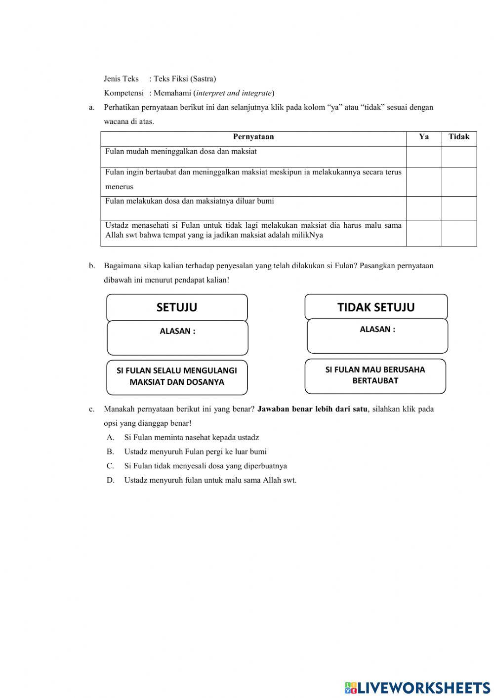 Umi Karomah, S.Pd LKPD K9 KD 5.6 Memahami makna tatakrama, sopan santun dan malu
