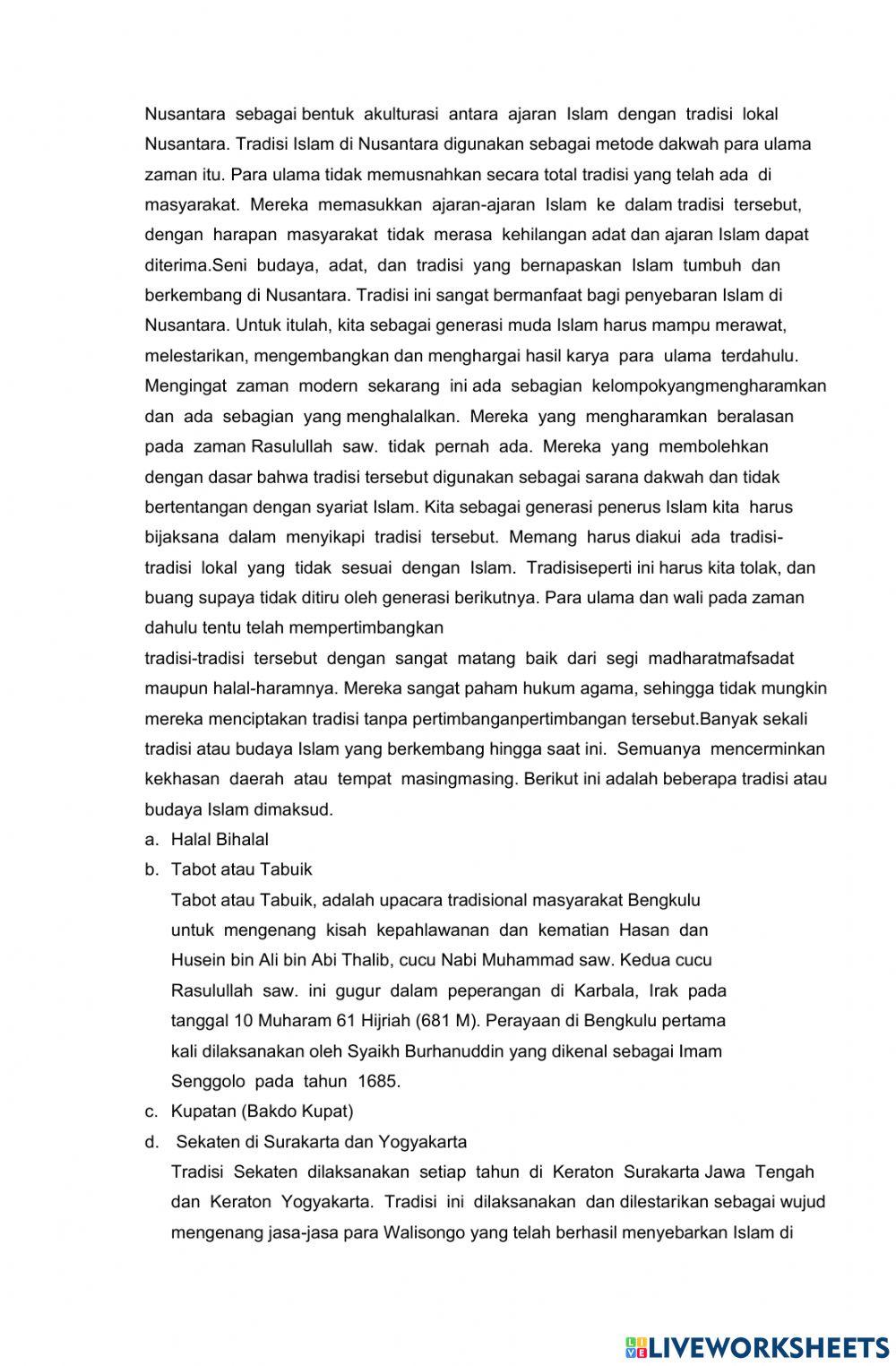 Lkpd k9 KD 3.10memahami sejarah tradisi islam