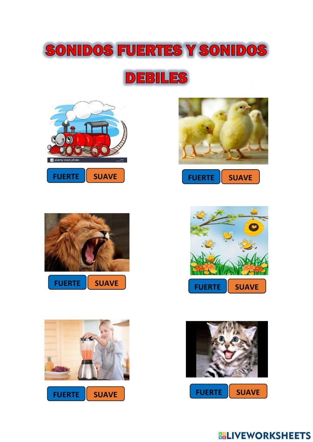 Sonidos fuertes y sonidos debiles