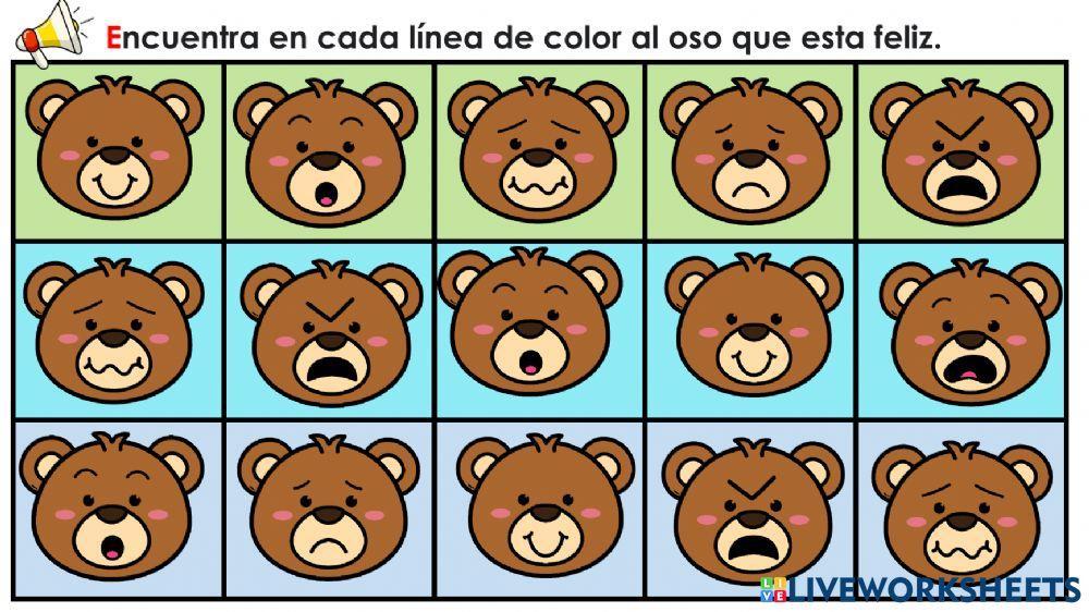 Encuentra las emociones que se te indiquen.