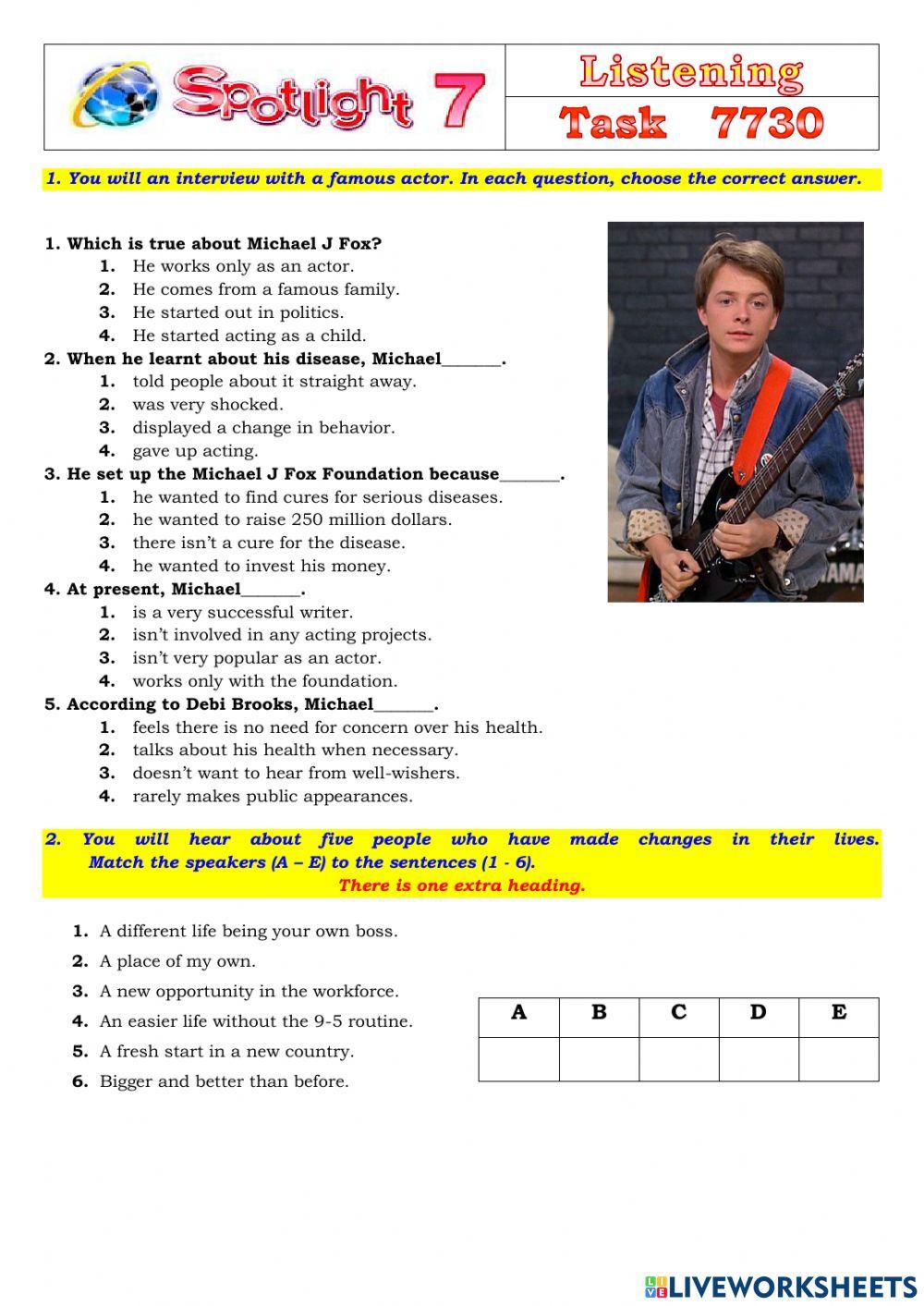 Spotlight 7 Task 7730