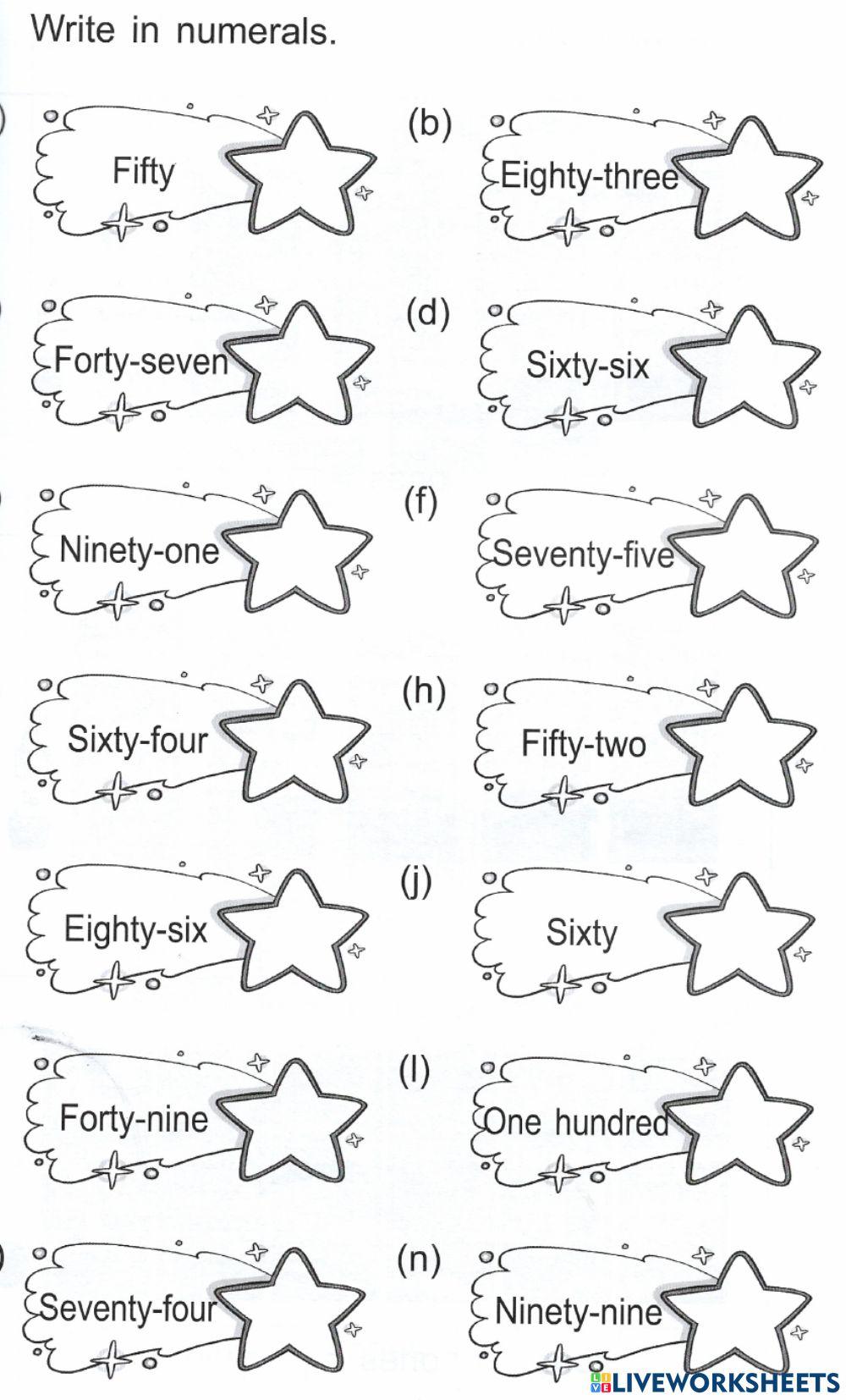 More on Numbers to 100