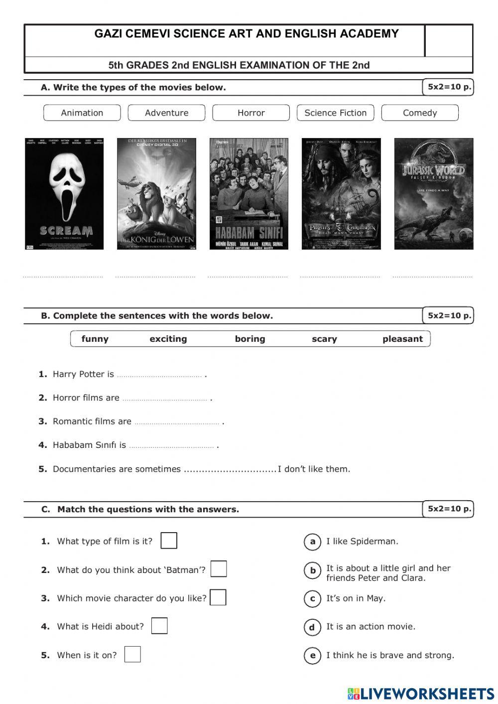5th Grade Exam 5th Grade Exam