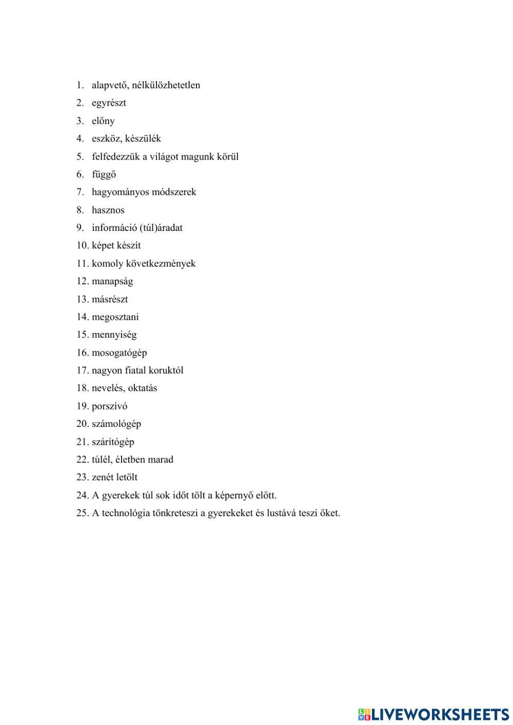 Vocabulary: technology