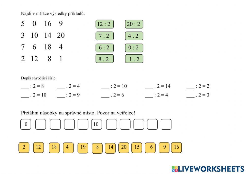 Násobení a dělení 2