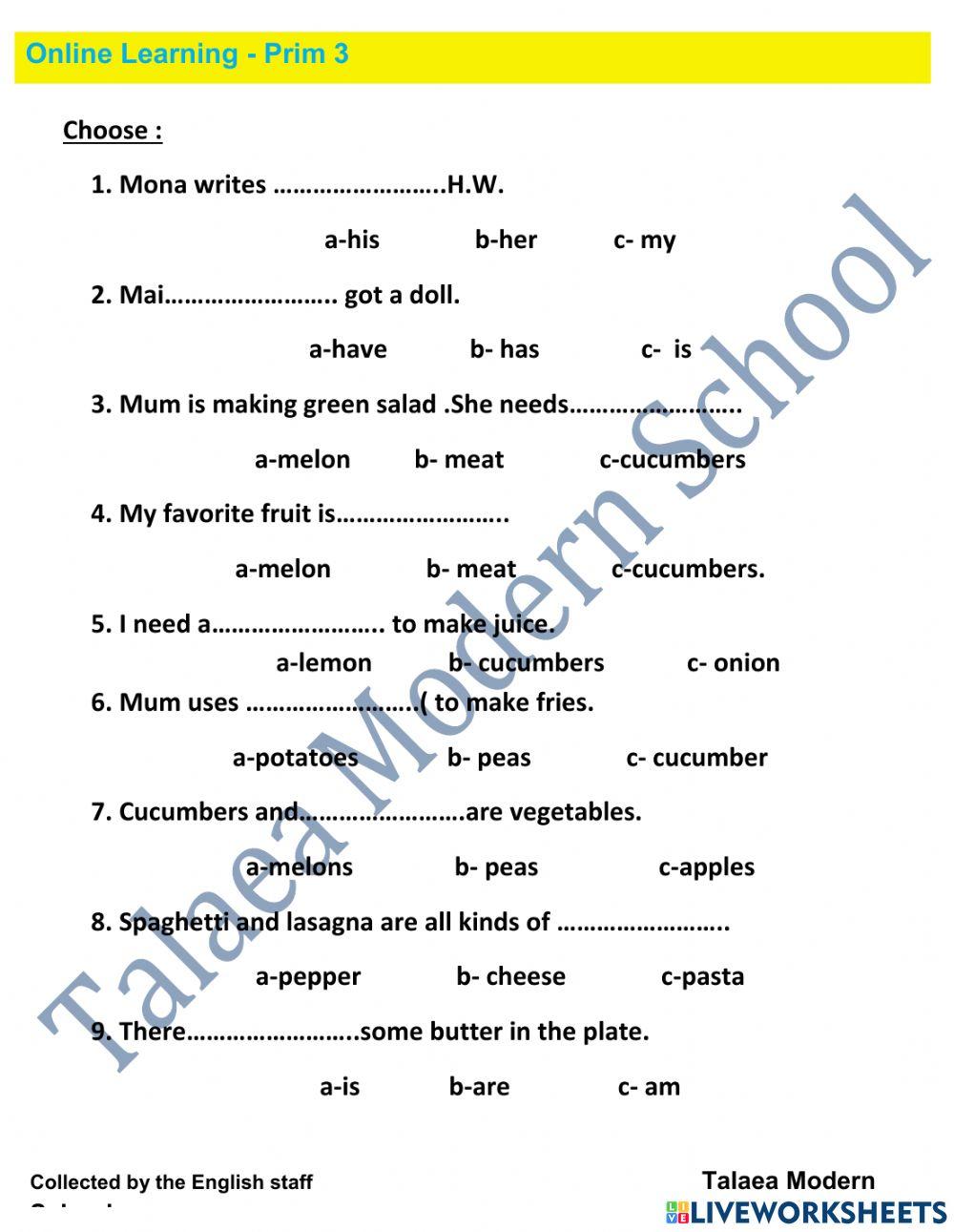 Online Exercise- Prim 3