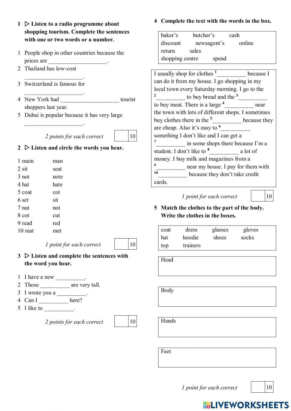 Test Unit 5 Shopping