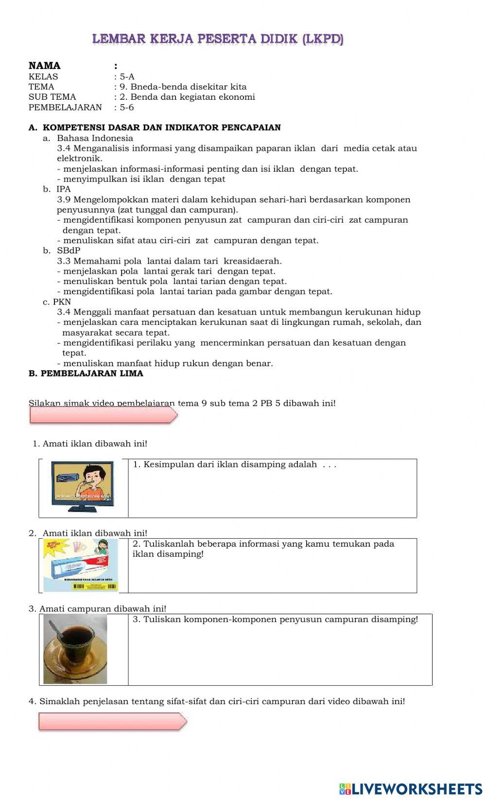 Lkpd kelas 5 subtema 2 pb 5-6