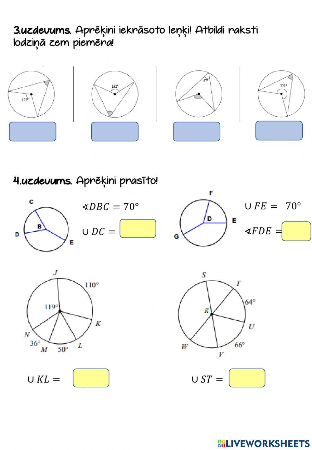 Centra un ievilkts leņkis