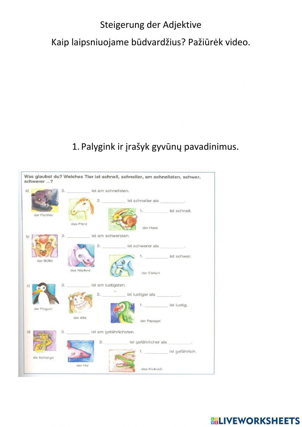 Steigerung der Adjektive Teil 1