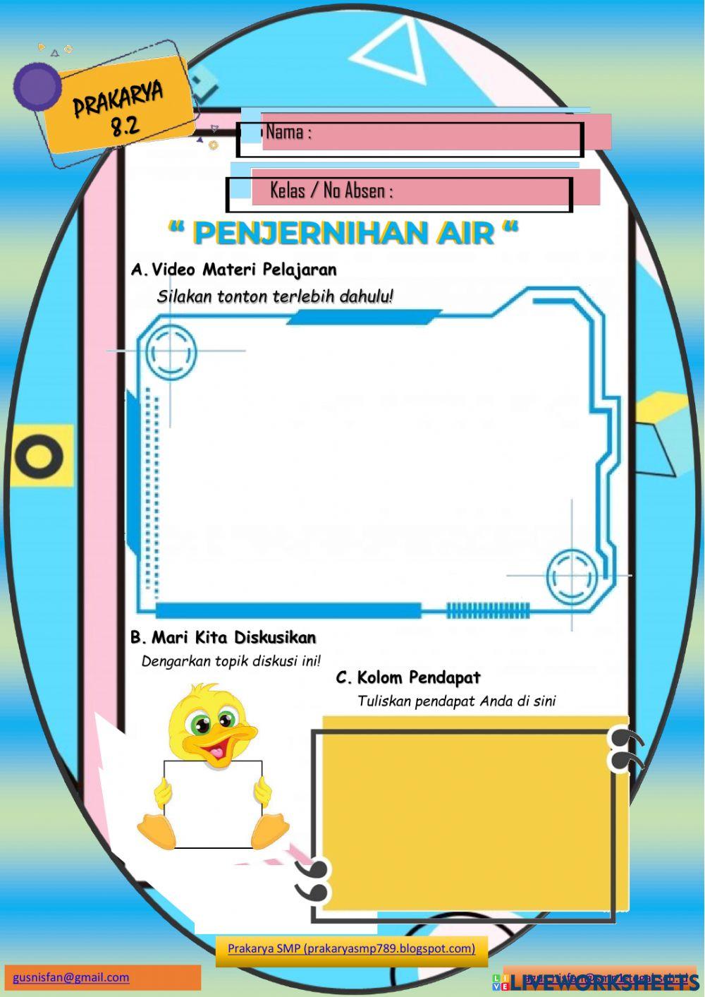 LKPD Prakarya 8.2 Penjernihan AIr